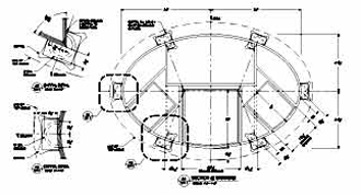 Oval Desk Section Drawing
